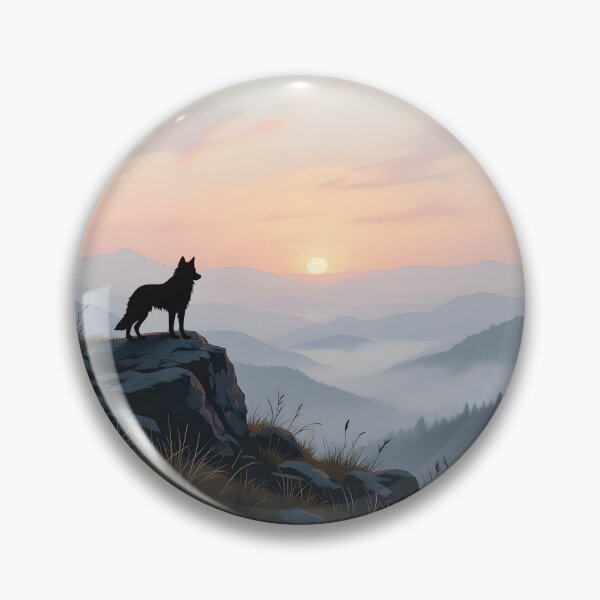 Item preview, Lobo Sunset Contemplative Wolf designed and sold by Glimmersmith.