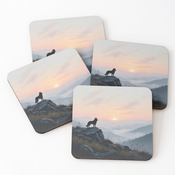 Item preview, Lobo Sunset Contemplative Wolf designed and sold by Glimmersmith.