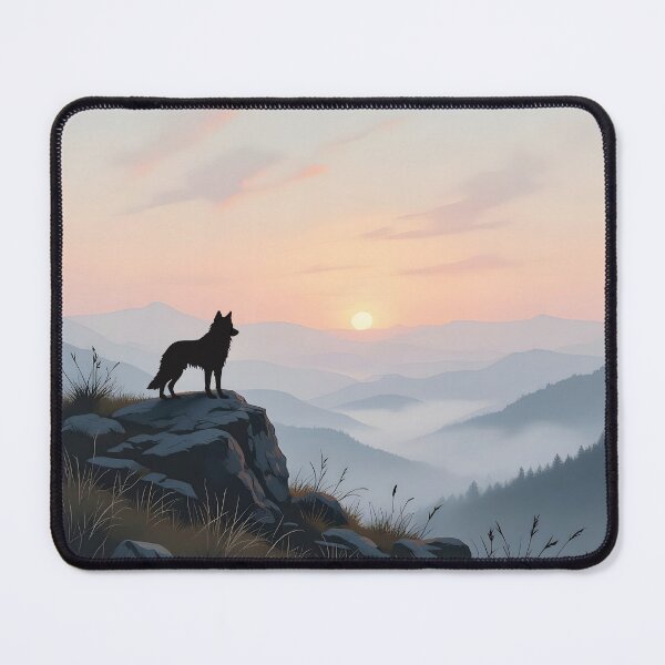 Item preview, Lobo Sunset Contemplative Wolf designed and sold by Glimmersmith.