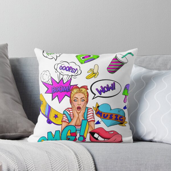 Item preview, Pop Art OMG Girl – Retro Comic Expression | Colorful 80s Style Art designed and sold by Uncoeur-Bangkok.