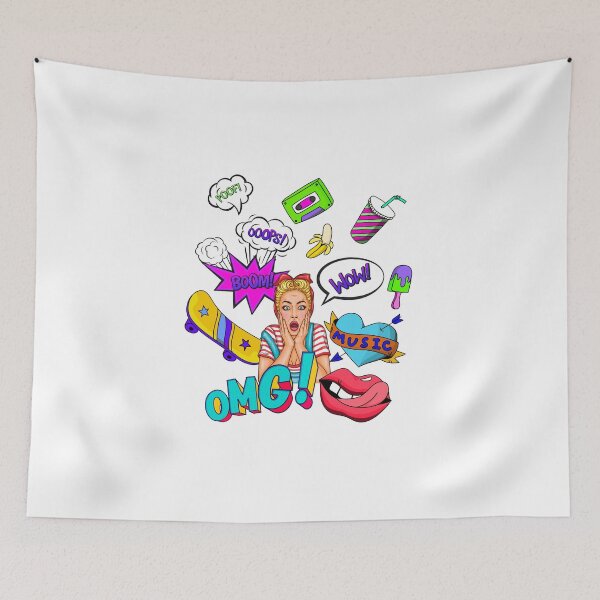 Item preview, Pop Art OMG Girl – Retro Comic Expression | Colorful 80s Style Art designed and sold by Uncoeur-Bangkok.