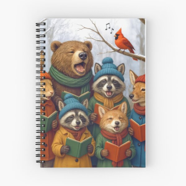 Item preview, Cute Woodland Animals Christmas Caroling In Winter Woods designed and sold by Maria Dryfhout.