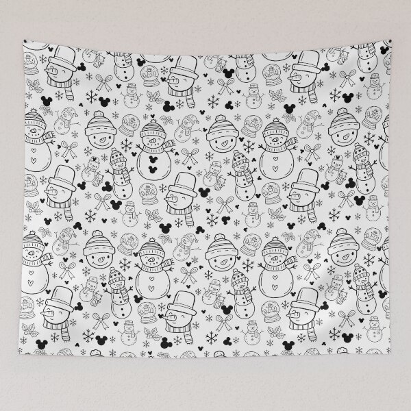Item preview, Mickey Snowman Christmas Pattern | Minimalist Black and White Holiday Design designed and sold by annebmeadows.