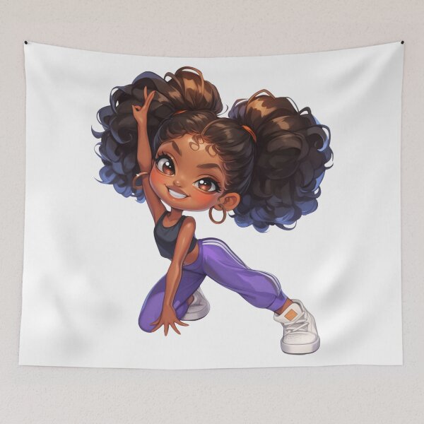 Item preview, Energetic Black Girl Dance Chibi designed and sold by Lulunza.