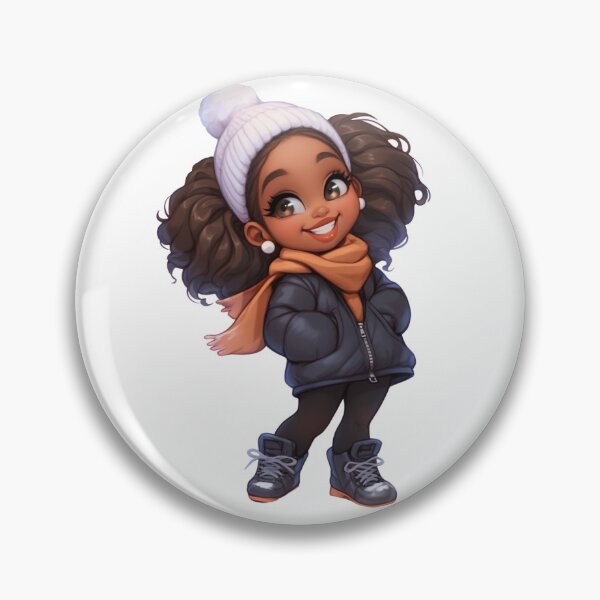 Item preview, Cozy Winter Black Girl Chibi designed and sold by Lulunza.