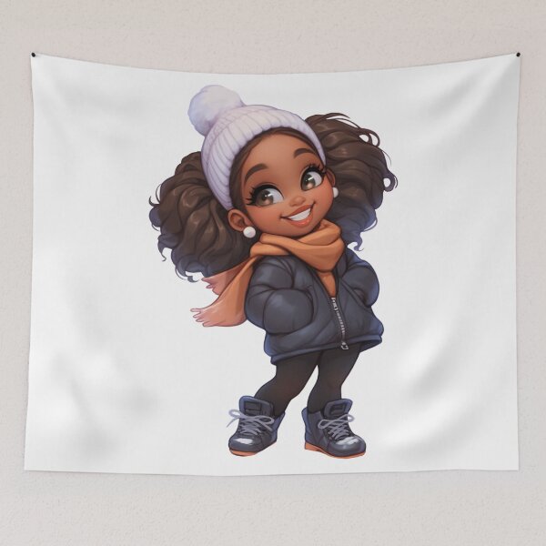 Item preview, Cozy Winter Black Girl Chibi designed and sold by Lulunza.