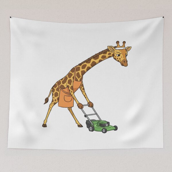Item preview, Sweaty Giraffe Lawn Care,  Funny Cartoon Illustration designed and sold by NateSells.