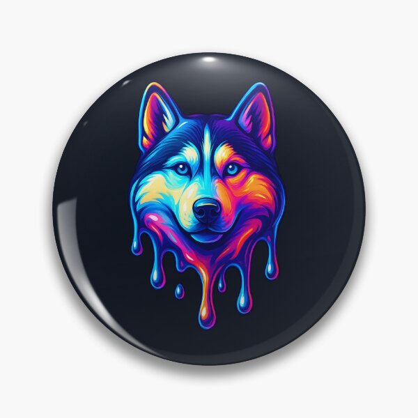 Item preview, Siberian Husky: Neon Chrome Drip designed and sold by Savannarojas.