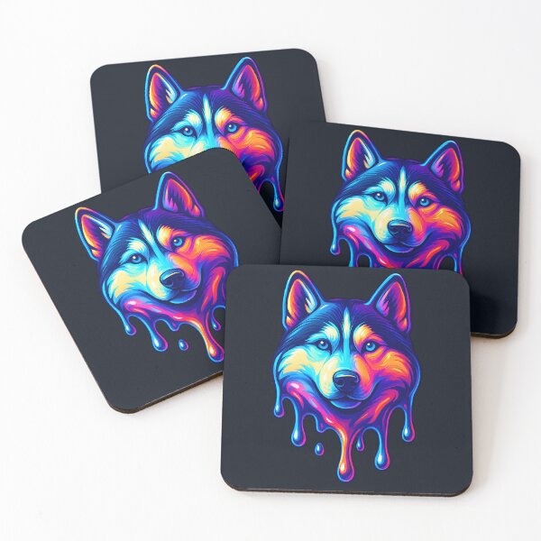 Item preview, Siberian Husky: Neon Chrome Drip designed and sold by Savannarojas.