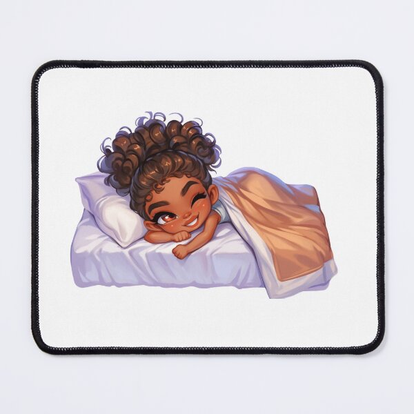 Item preview, Sleepy Black Girl Bedtime Chibi designed and sold by Lulunza.