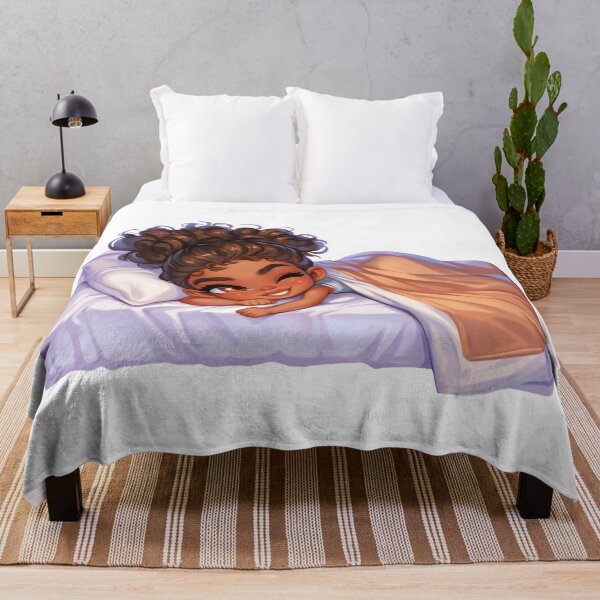 Item preview, Sleepy Black Girl Bedtime Chibi designed and sold by Lulunza.