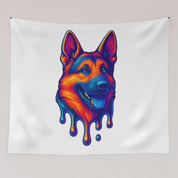 Item preview, German Shepherd: Neon Chrome Drip designed and sold by Savannarojas.