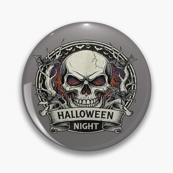 Item preview, Halloween Night Skull & Bats Tee - Spooky Vibes T-Shirt Design designed and sold by KingBH.