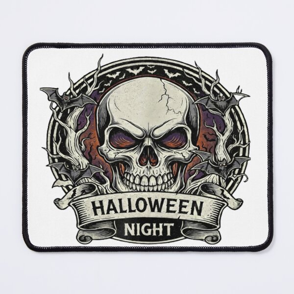 Item preview, Halloween Night Skull & Bats Tee - Spooky Vibes T-Shirt Design designed and sold by KingBH.