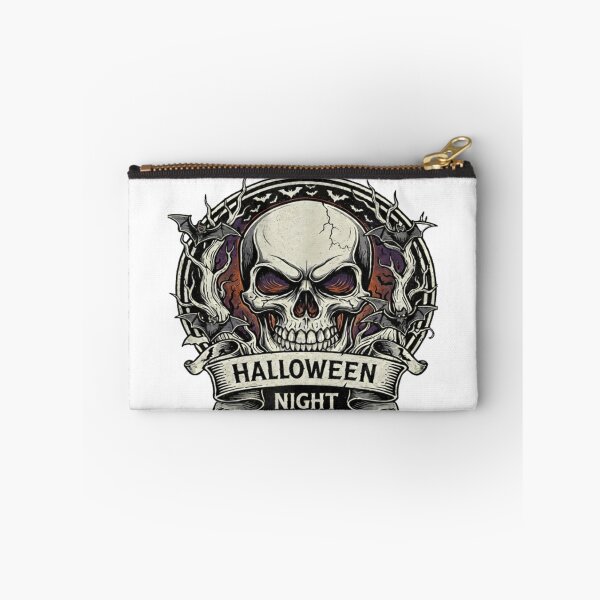 Item preview, Halloween Night Skull & Bats Tee - Spooky Vibes T-Shirt Design designed and sold by KingBH.