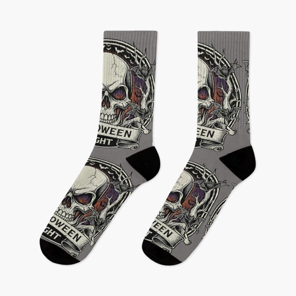 Item preview, Halloween Night Skull & Bats Tee - Spooky Vibes T-Shirt Design designed and sold by KingBH.