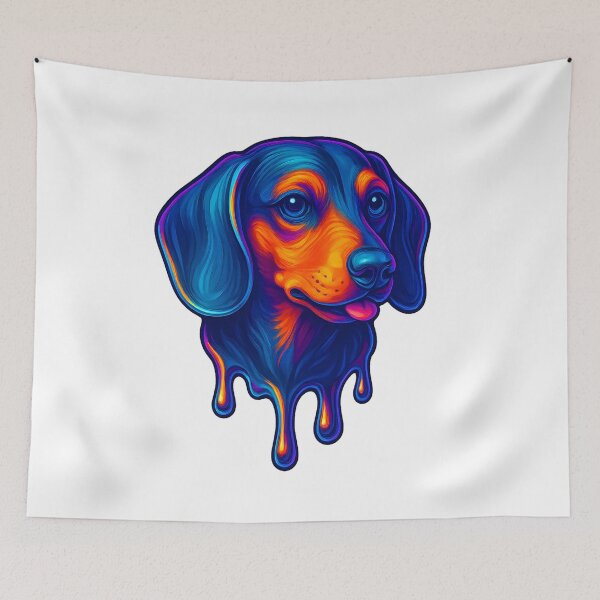 Item preview, Dachshund: Neon Chrome Drip designed and sold by Savannarojas.