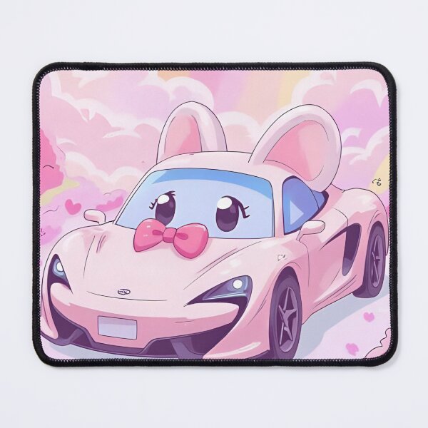 Item preview, Cute Pink Kawaii Sports Car with Cat Ears designed and sold by SweetRossel.