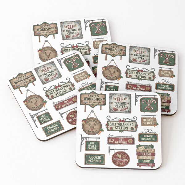 Item preview, Vintage Christmas Workshop Signs | Santa’s Workshop, Elf Training, Cookie Decorating & Reindeer Stables designed and sold by epic-phrases.