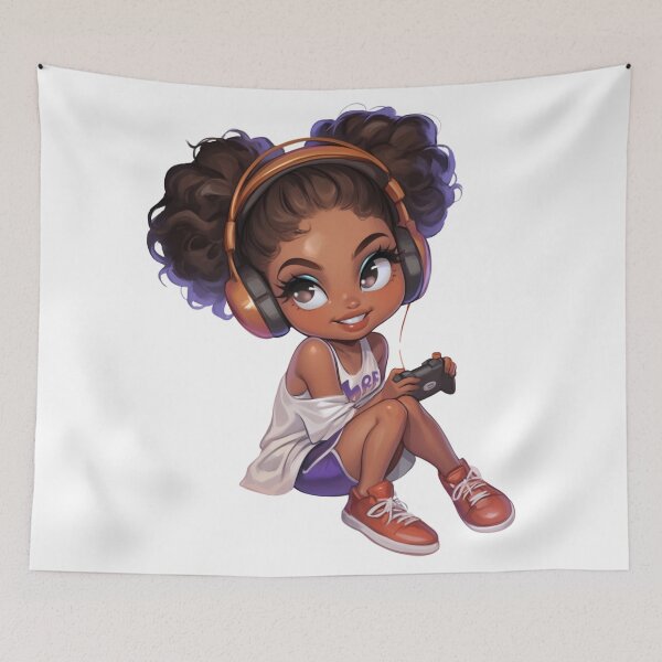 Item preview, Gamer Black Girl Chibi designed and sold by Lulunza.