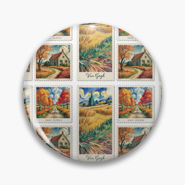 Item preview, Autumn on postage stamps,oil paint. designed and sold by elegantpaterns.