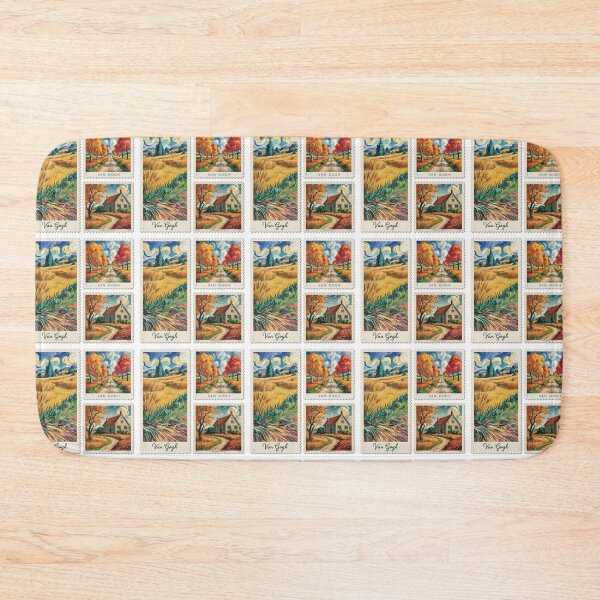 Item preview, Autumn on postage stamps,oil paint. designed and sold by elegantpaterns.