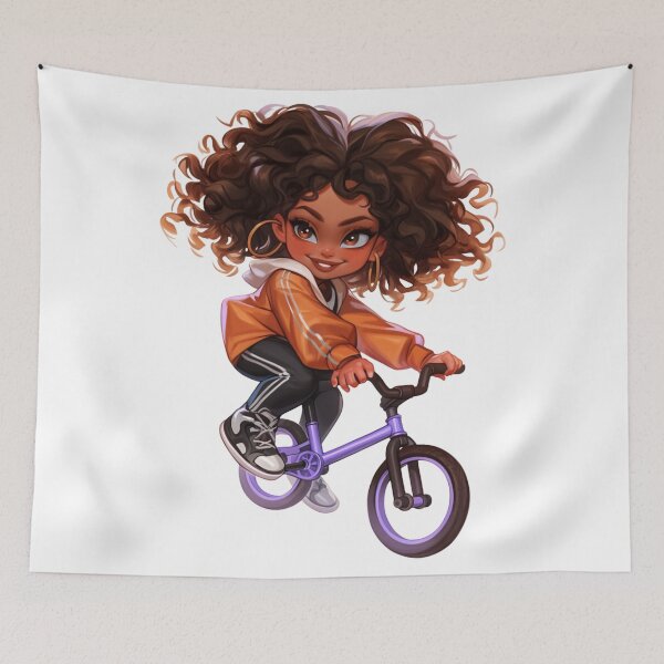 Item preview, Sporty Black Girl Biking Chibi designed and sold by Lulunza.