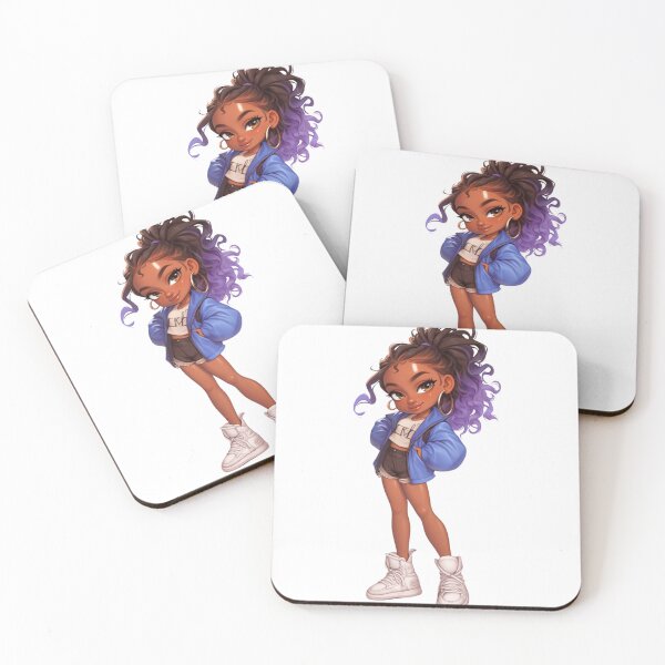 Aperçu de l'œuvre Style urbain chibi cool pour fille noire créée et vendue par Lulunza.