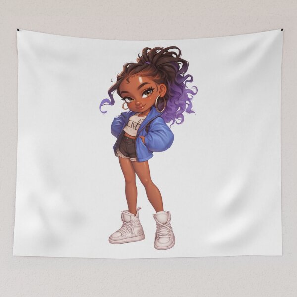 Item preview, Cool Black Girl Street Style Chibi designed and sold by Lulunza.