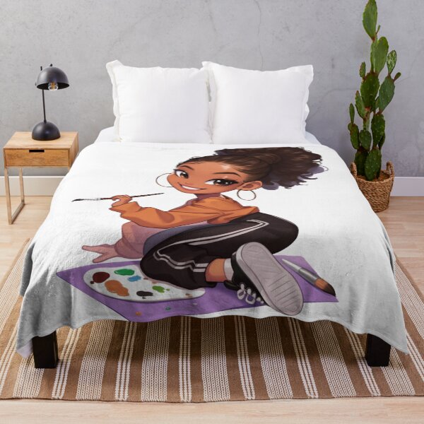 Item preview, Creative Black Girl Painting Chibi designed and sold by Lulunza.