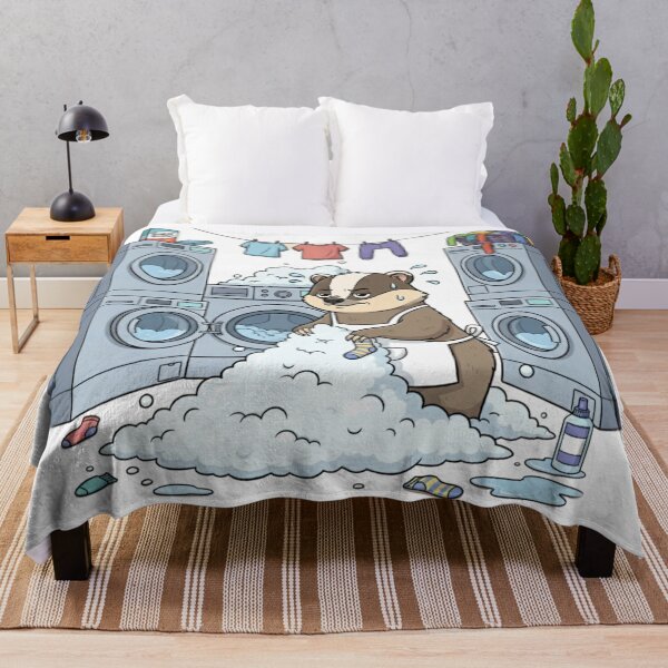 Item preview, Laundry Day Badger - Funny Cartoon Illustration designed and sold by NateSells.