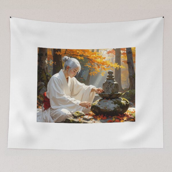 Item preview, "Shinto Harmony in Autumn" designed and sold by Schoenenwald - Illustrations Uniques et Originales.
