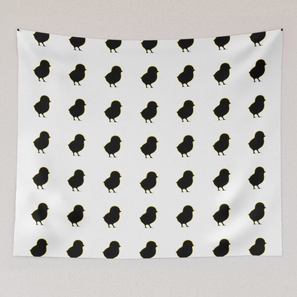 Item preview, Minimal Chick Icon – Black Silhouette on White (Kawaii) designed and sold by cabuks.