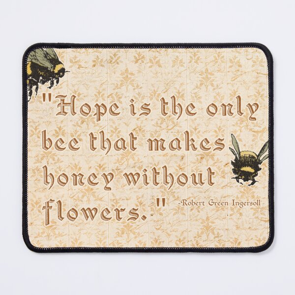 Item preview, "Hope is the only bee..." Quote Print | Vintage Literary Typography with Bees designed and sold by Folio and Field: Archival Art for Modern Living.