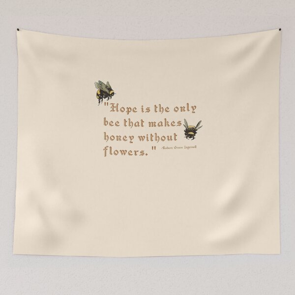 Item preview, "Hope is the only bee..." Quote Print | Vintage Literary Typography with Bees designed and sold by Folio and Field: Archival Art for Modern Living.