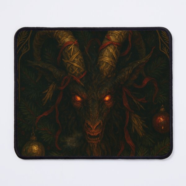 Item preview, The Yule Goat – Dark Nordic Art Nouveau Christmas Print designed and sold by MaBakerArt.