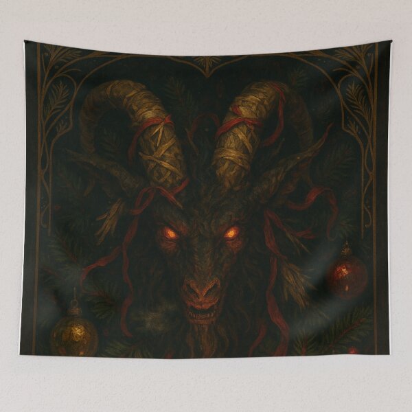 Item preview, The Yule Goat – Dark Nordic Art Nouveau Christmas Print designed and sold by MaBakerArt.