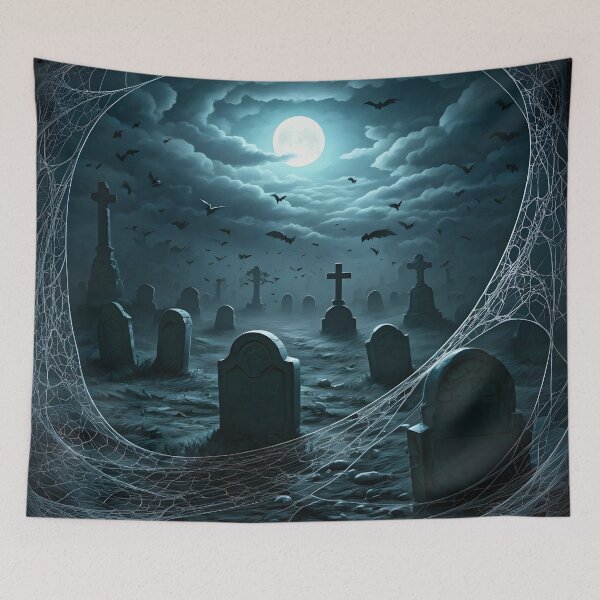 Item preview, Moonlit Silence: Forgotten Cemetery at Night designed and sold by PawPrintedArt.