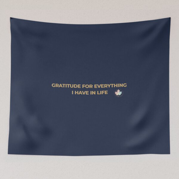 Item preview, Gratitude for Everything I Have in Life – Dark Pastel Elegant Navy & Gold Quote designed and sold by RISE Creations.
