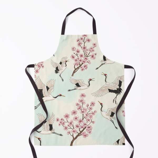 Item preview, Japanese Cranes and Cherry Blossoms Seamless Pattern designed and sold by MySignatureItems.
