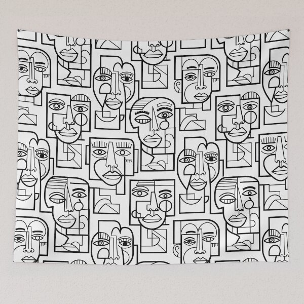 Item preview, Abstract Geometric Faces Seamless Pattern designed and sold by MySignatureItems.