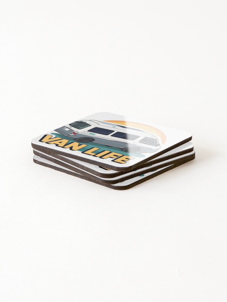 Thumbnail 4 of 5, Coasters (Set of 4), Van Life designed and sold by ReyechMac.