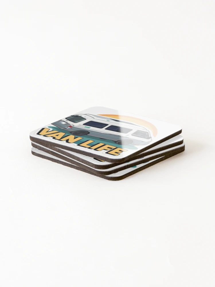 Thumbnail 4 of 5, Coasters (Set of 4), Van Life designed and sold by ReyechMac.