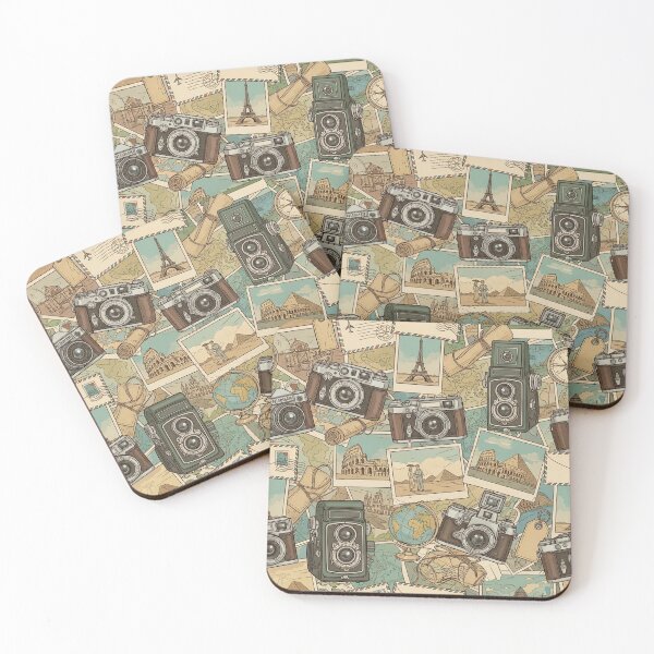 Item preview, Vintage Photography and World Landmarks Collage Pattern designed and sold by MySignatureItems.