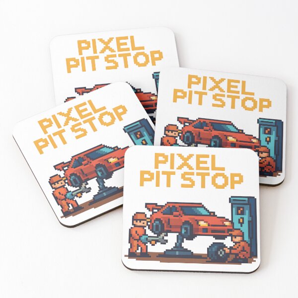 Item preview, Pixel Pit Stop Garage Scene in Retro 8-Bit Style. designed and sold by The-T-In-Retro.