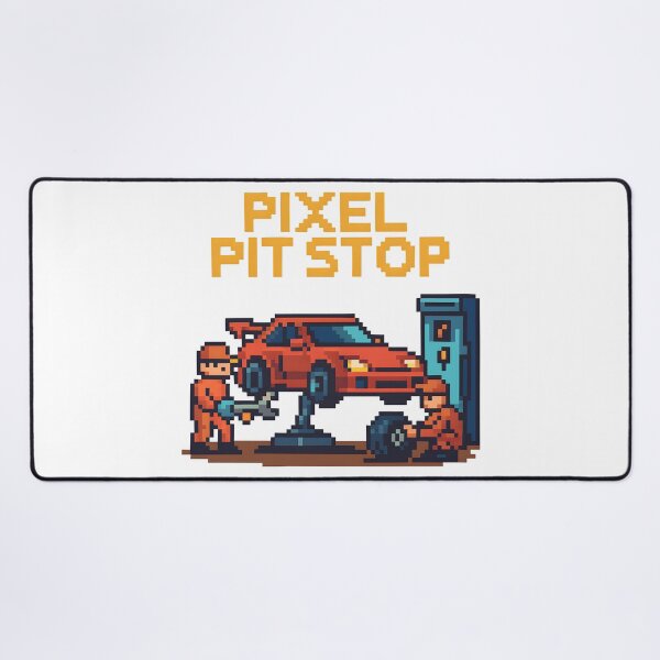 Item preview, Pixel Pit Stop Garage Scene in Retro 8-Bit Style. designed and sold by The-T-In-Retro.