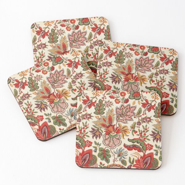Item preview, Merry Christmas Vintage Floral Vector Pattern designed and sold by Vicky Brago-Mitchell®.