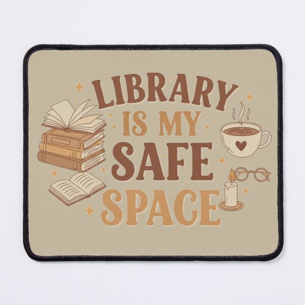 Item preview, Library Is My Safe Space – Cozy Book Lover Quote for Readers designed and sold by PunchDrop.