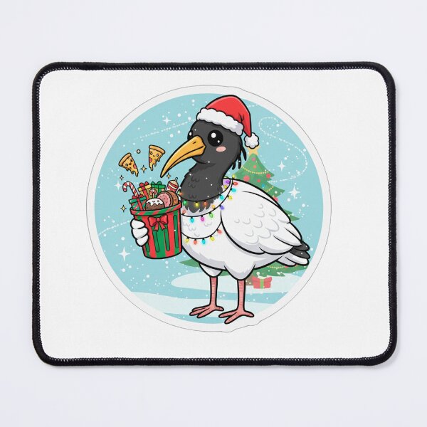 Item preview, Cute Christmas Bin Chicken Sticker | Festive Ibis Bird Santa Hat Decal designed and sold by DanniJordan.