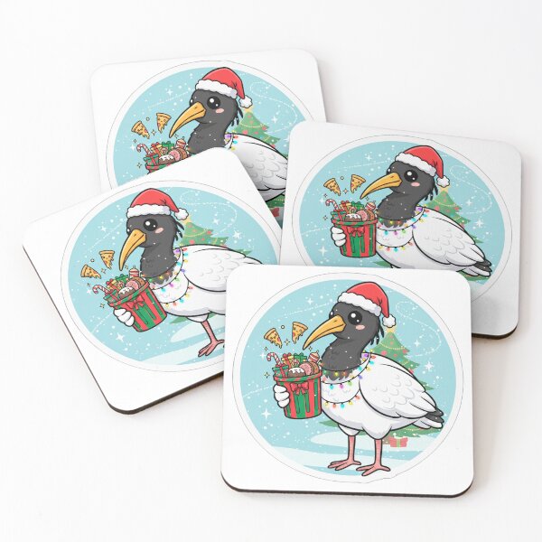 Item preview, Cute Christmas Bin Chicken Sticker | Festive Ibis Bird Santa Hat Decal designed and sold by DanniJordan.
